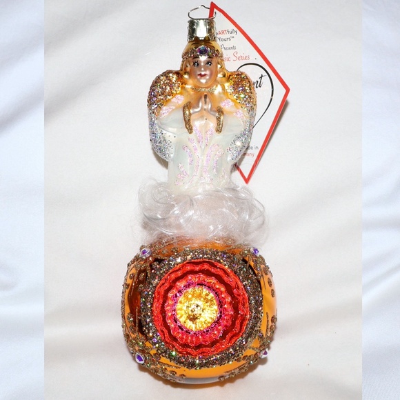 CHRISTOPHER RADKO Ornament King HEARTFULLY YOURS 3 Reflector Angel CLASSIC STYLE - Picture 1 of 5